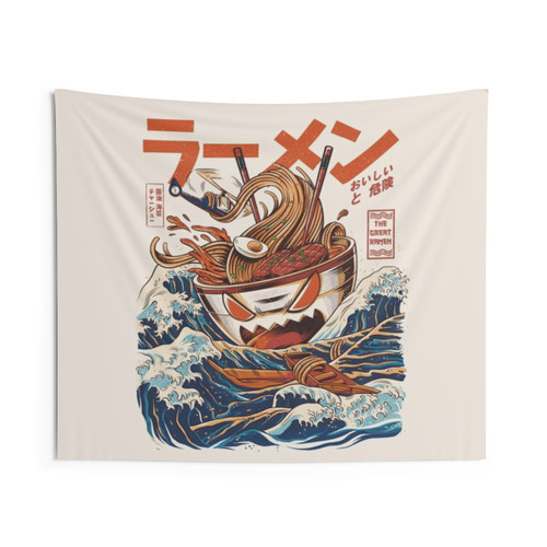 Anime Ramen Tapestry - The Great Ramen off Kanagawa
