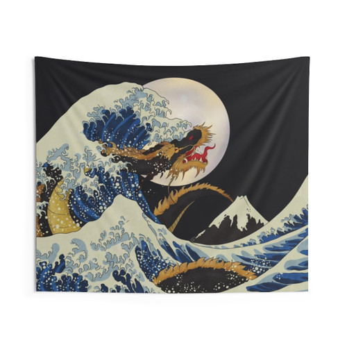 Chinese Dragon Wave Tapestry Wall Hanging
