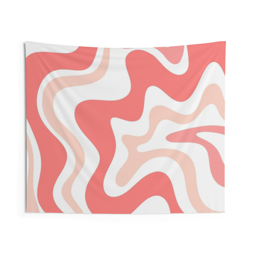 Retro Abstract Tapestry in Blush Pink Tones