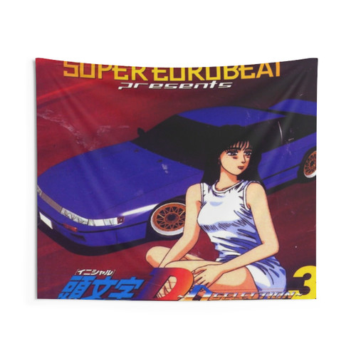 Initial D Anime Tapestry with Mako Super Eurobeat Design