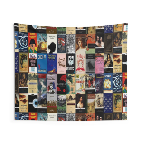 Classic Literature Book Covers Tapestry - Bookworm Wall Art