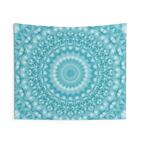 Caribbean Blue Mandala Tapestry Wall Hanging