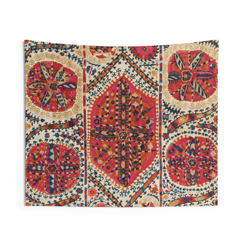 Large Medallion Suzani Uzbekistan Print Tapestry