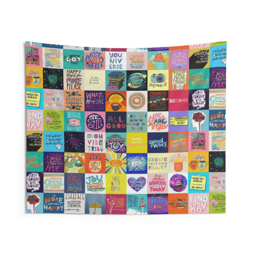 Positivity Patchwork Tapestry - Inspirational Home Decor