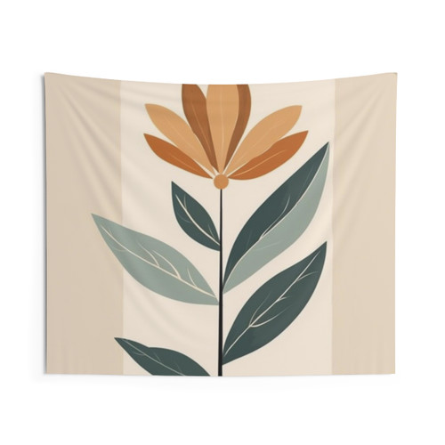 Minimalist Boho Flower Painting Tapestry