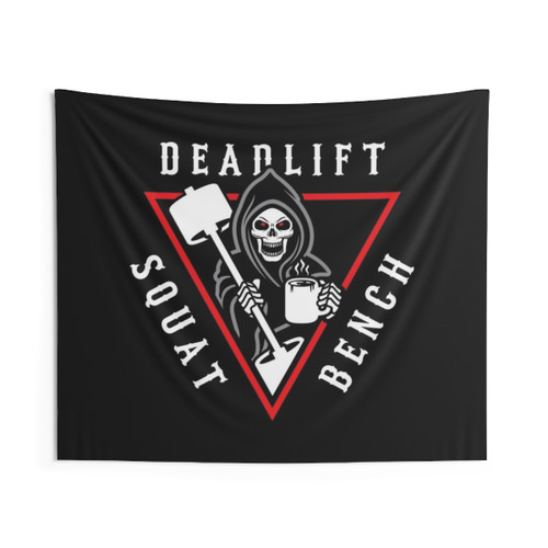 Squat Bench Deadlift Grim Reaper Tapestry