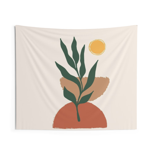 Eucalyptus branch abstract watercolor tapestry