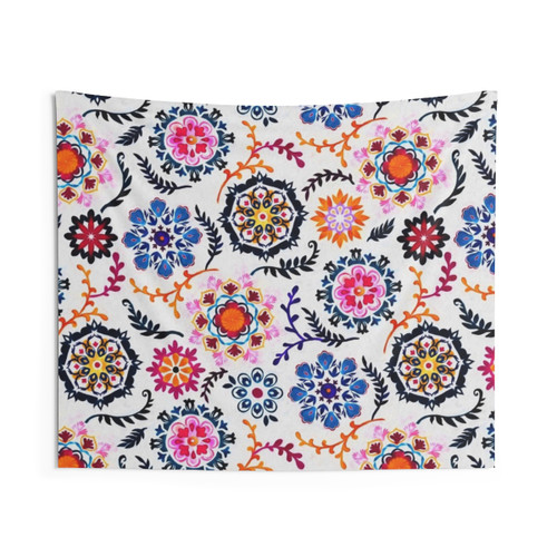 Boho Suzani Inspired Pattern Tapestry Wall Hanging