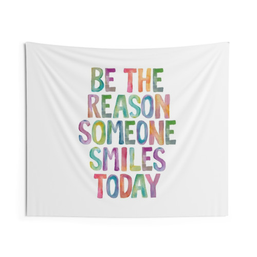 Inspirational Smiles Tapestry - Uplifting Wall Decor