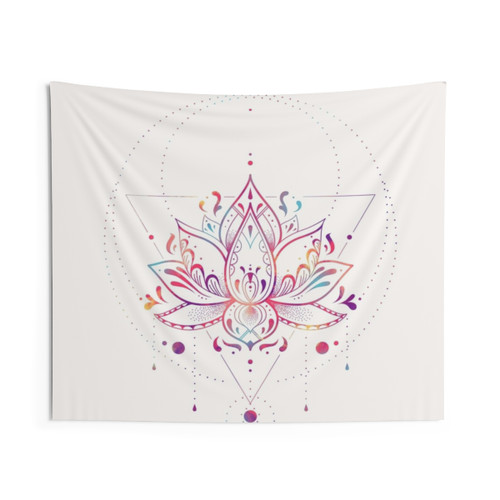 Colorful Lotus Prism Tapestry
