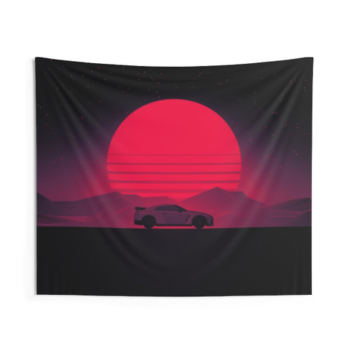 Sunset Sports Car Tapestry