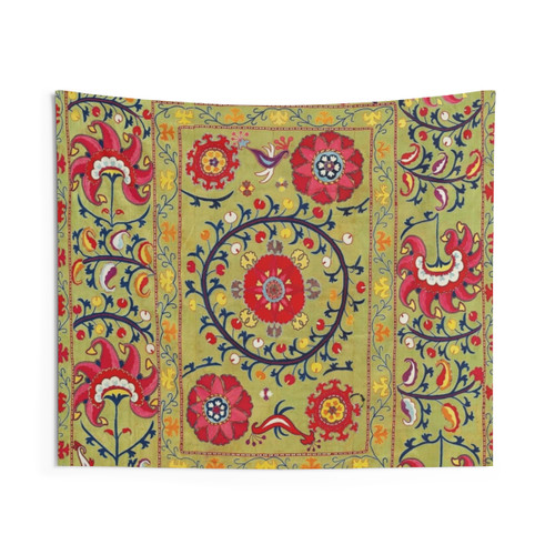 Lakai Suzani Uzbekistan Floral Embroidery Tapestry