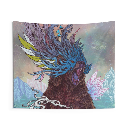 Journeying Spirit (Bear) Tapestry - Psychedelic Wall Art