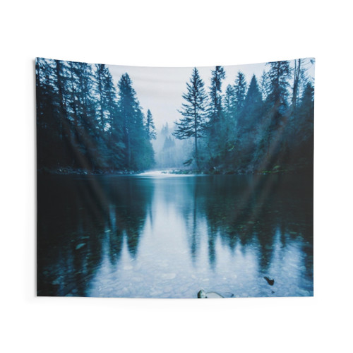 Blue Mountain Reflection Tapestry