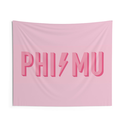 Phi Mu Sorority Pink Lightning Tapestry