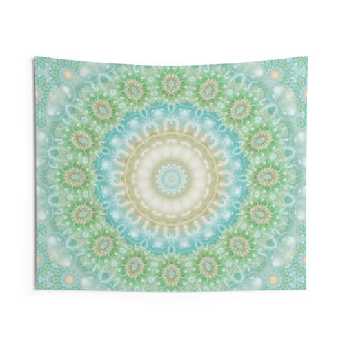 Pastel Mandala Tapestry with Earth and Sky Design