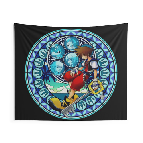 Kingdom Hearts Sora's Dive to the Heart Stained Glass Tapestry