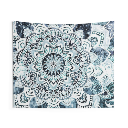 Boho Mandala Tapestry with Moon Smile Design