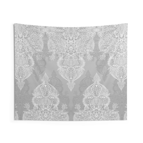 Monochrome Moroccan Doodle Tapestry