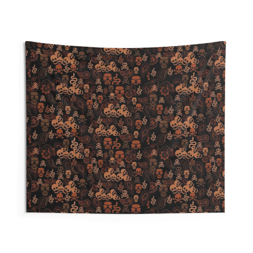 Paisley Skull and Snake Halloween Tapestry