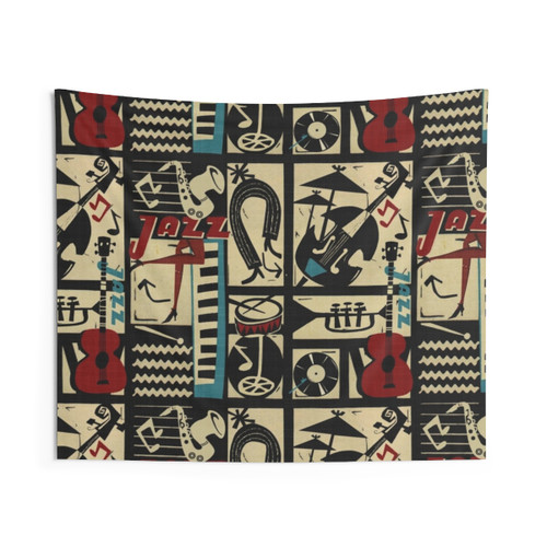 Jazz Rhythm Tapestry with Musical Instruments