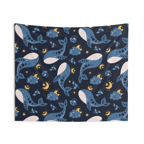 Whale Themed Tapestry for Nursery and Kids Room Decor