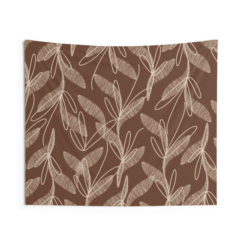 Etched Leaves Floral Botanical Pattern Tapestry