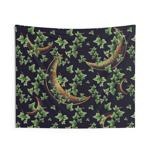 Mystical boho gypsy moon and ivy tapestry