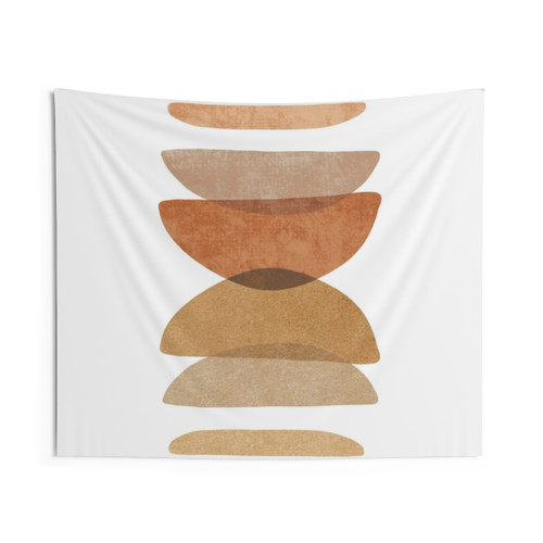Warm Abstract Shapes Tapestry