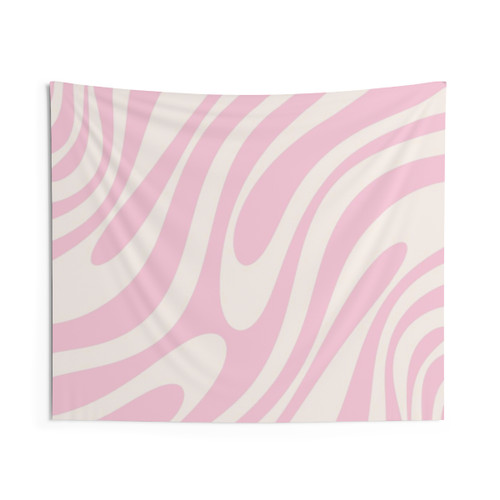 Retro Abstract Tapestry with Wavy Loops Pattern