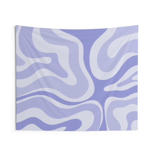 Modern abstract tapestry with retro lavender purple swirl pattern