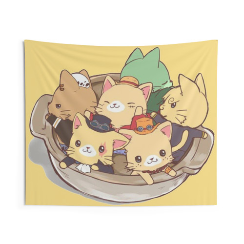 One Piece Mugiwara Ichimi Kittens Donabe Tapestry