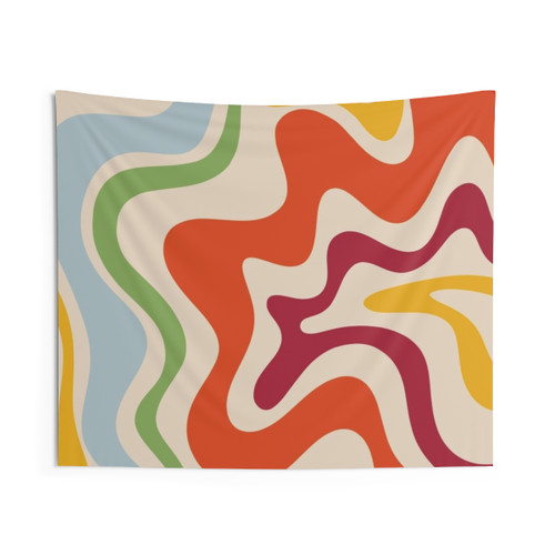 Retro Colorful Abstract Pattern Tapestry