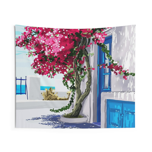 Santorini Island Travel Tapestry