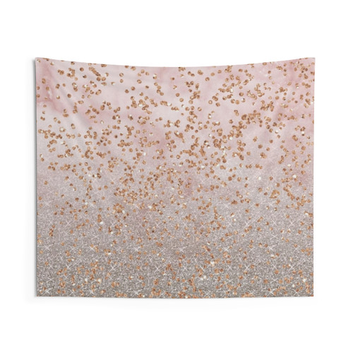 Rose Gold Glitter Gradient Tapestry