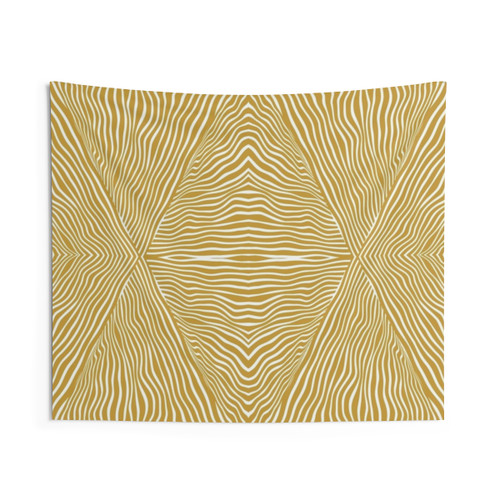 Boho striped tapestry with mud cloth pattern