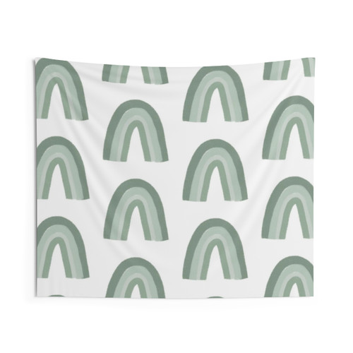 Green Rainbow Tapestry Wall Hanging
