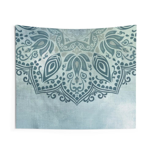 Teal Green Blue Mandala Tapestry