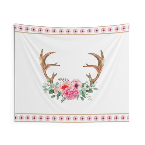 Boho Horn Tapestry with I Love Me Quote