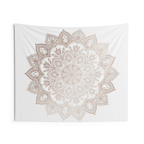 Boho Mandala Rosegold Tapestry
