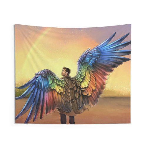 Rainbow Angel Tapestry - Supernatural Inspired Wall Art