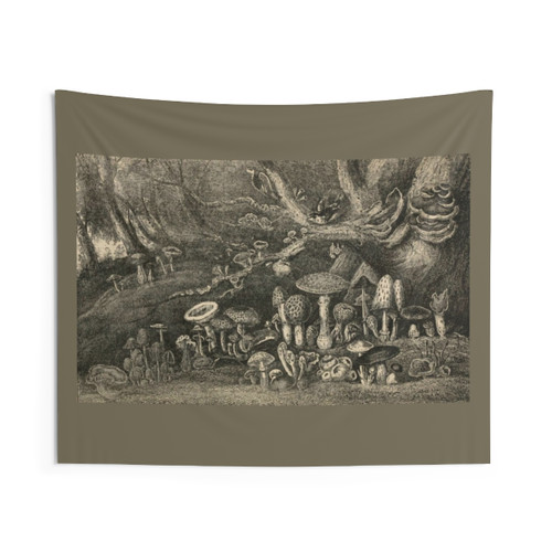 Vintage Mushrooms and Toadstools Tapestry