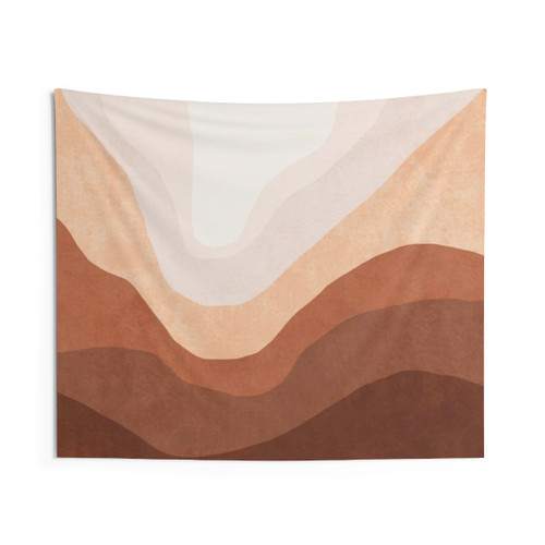 Ombre Neutral Mountain Landscape Tapestry