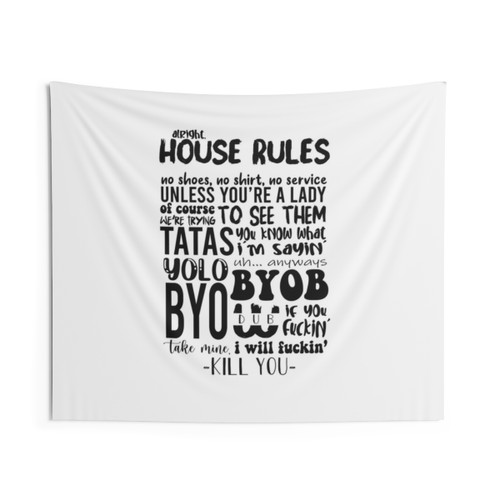 TikTok House Rules Funny Tapestry