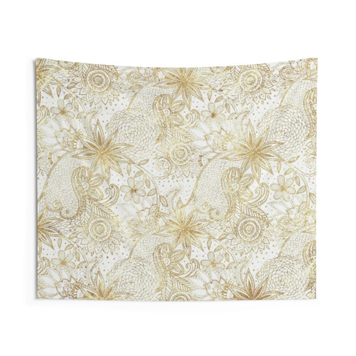 Elegant Floral Doodle Henna Tapestry