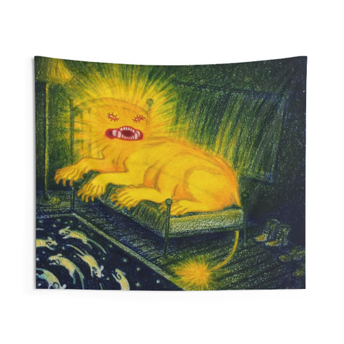 Surreal angel tapestry artwork