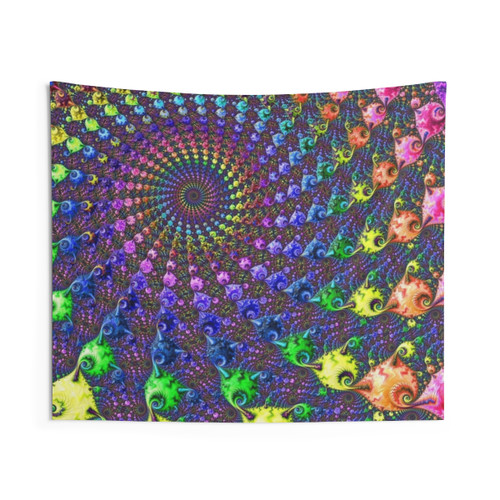 Vibrant Spiral Fractal Tapestry
