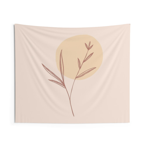 Minimal Botanical Drawing Floral Tapestry
