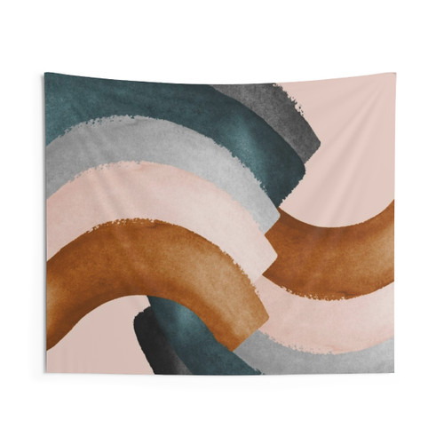 Modern Brushstroke Rainbow Tapestry