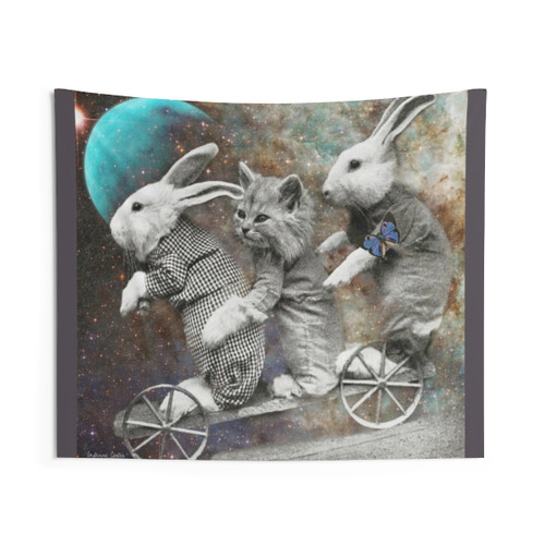 Surreal Space Travel Tapestry by NZ Artist Suzanne Carter